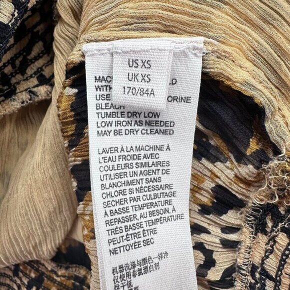 Free People Shirt Womens Extra Small Balloon Sleeve Leopard Print Smocked Flaws - Picture 5 of 14